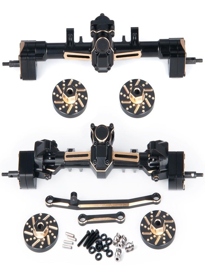RCHUBAM مجموعة محاور أمامية وخلفية معدنية كاملة من RCHUBAM RC مع أوزان توجيه لسيارة الزحف Axial SCX24 RC بمقياس 1/24، طراز Deadbolt C10 Bronco، قطع غيار وإضافات (المحور الأمامي). - Image 4